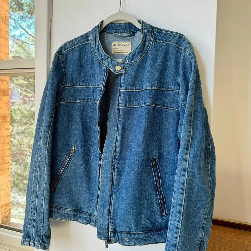 New Free People Fast Lane Denim Jacket - Picture 2 of 8